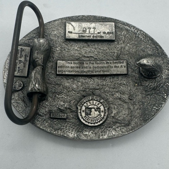 Vintage MLB Oakland As Baseball Belt Buckle - Picture 2 of 3